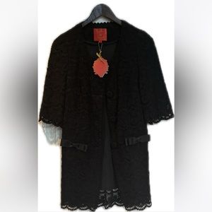 DARLING BLACK EYELET LACE COAT - NWT